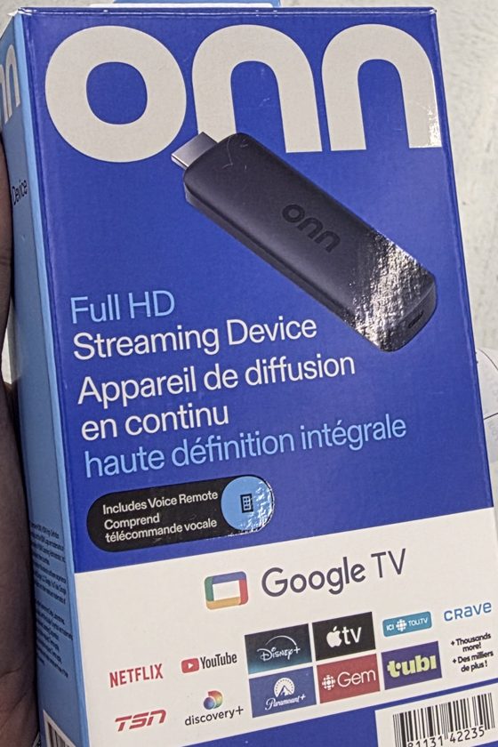 The Onn Full HD Streaming Device box